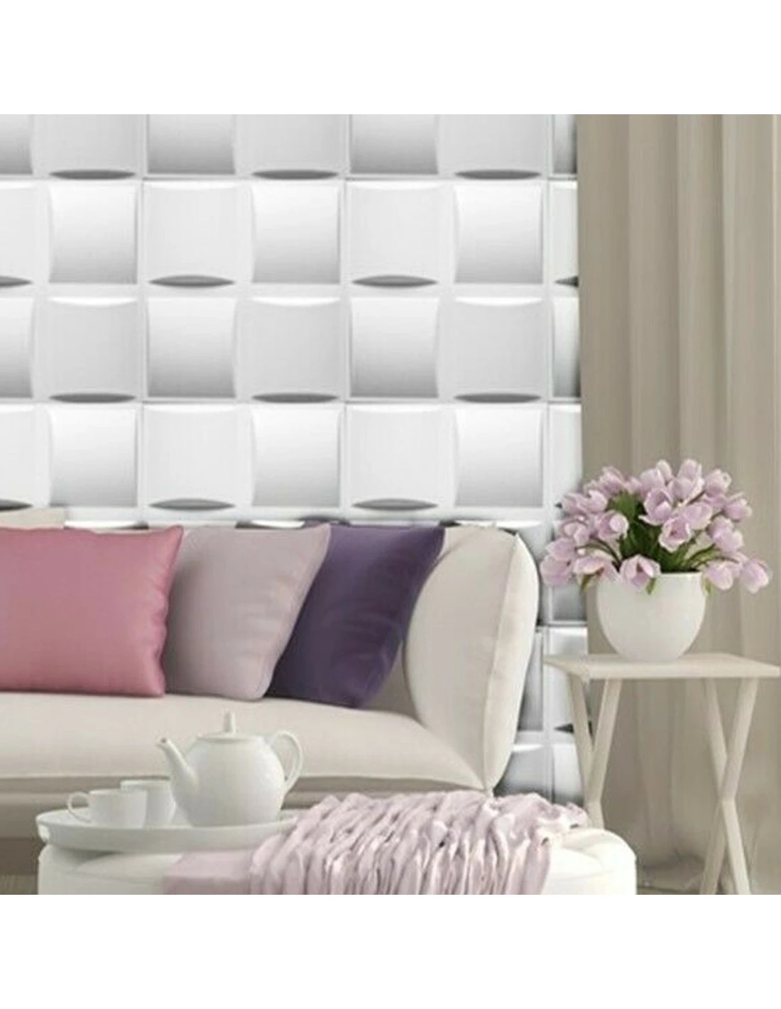 Pannello In Polistirolo Per Pareti E Soffitti 50x50 Sally (10mq) Spessore Minimo 5 Mm. 6 Pannello In Polistirolo Per Pareti E Soffitti 50x50 Sally (10mq) Spessore Minimo 5 Mm. - immagine 4