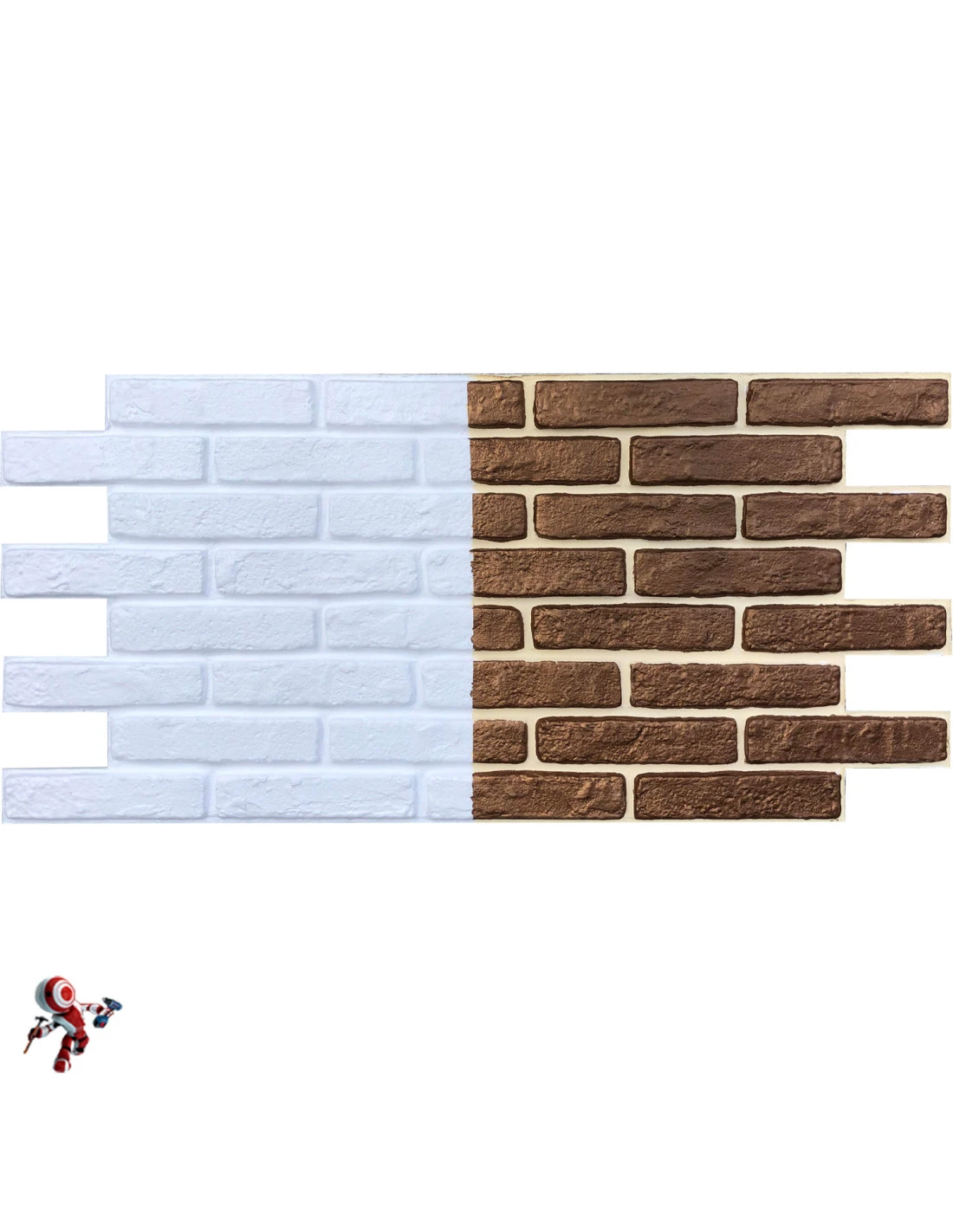 Pannello Polistirolo Decorativo Effetto Mattone Confezione Da 15 Pezzi (9 Mq) Colore Bianco 118,5x56,3 Spessore 2,5 Cm 5 Pannello Polistirolo Decorativo Effetto Mattone Confezione Da 15 Pezzi (9 Mq) Colore Bianco 118,5x56,3 Spessore 2,5 Cm - immagine 3