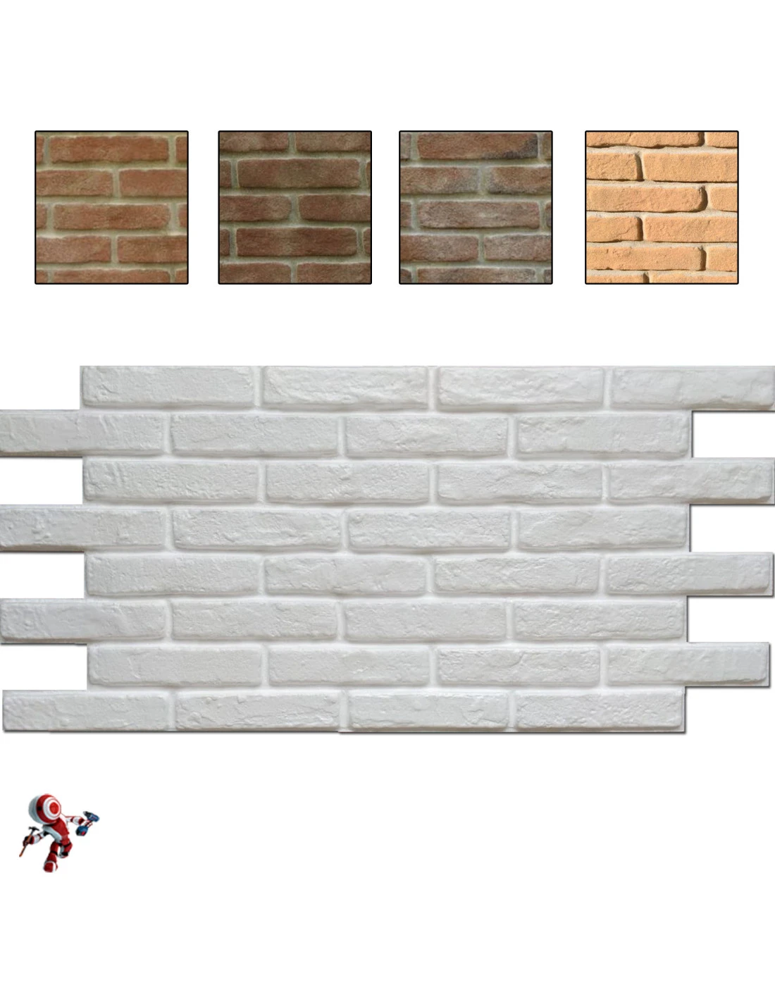 Pannello Polistirolo Decorativo Effetto Mattone Confezione Da 15 Pezzi (9 Mq) Colore Bianco 118,5x56,3 Spessore 2,5 Cm 3 Pannello Polistirolo Decorativo Effetto Mattone Confezione Da 15 Pezzi (9 Mq) Colore Bianco 118,5x56,3 Spessore 2,5 Cm