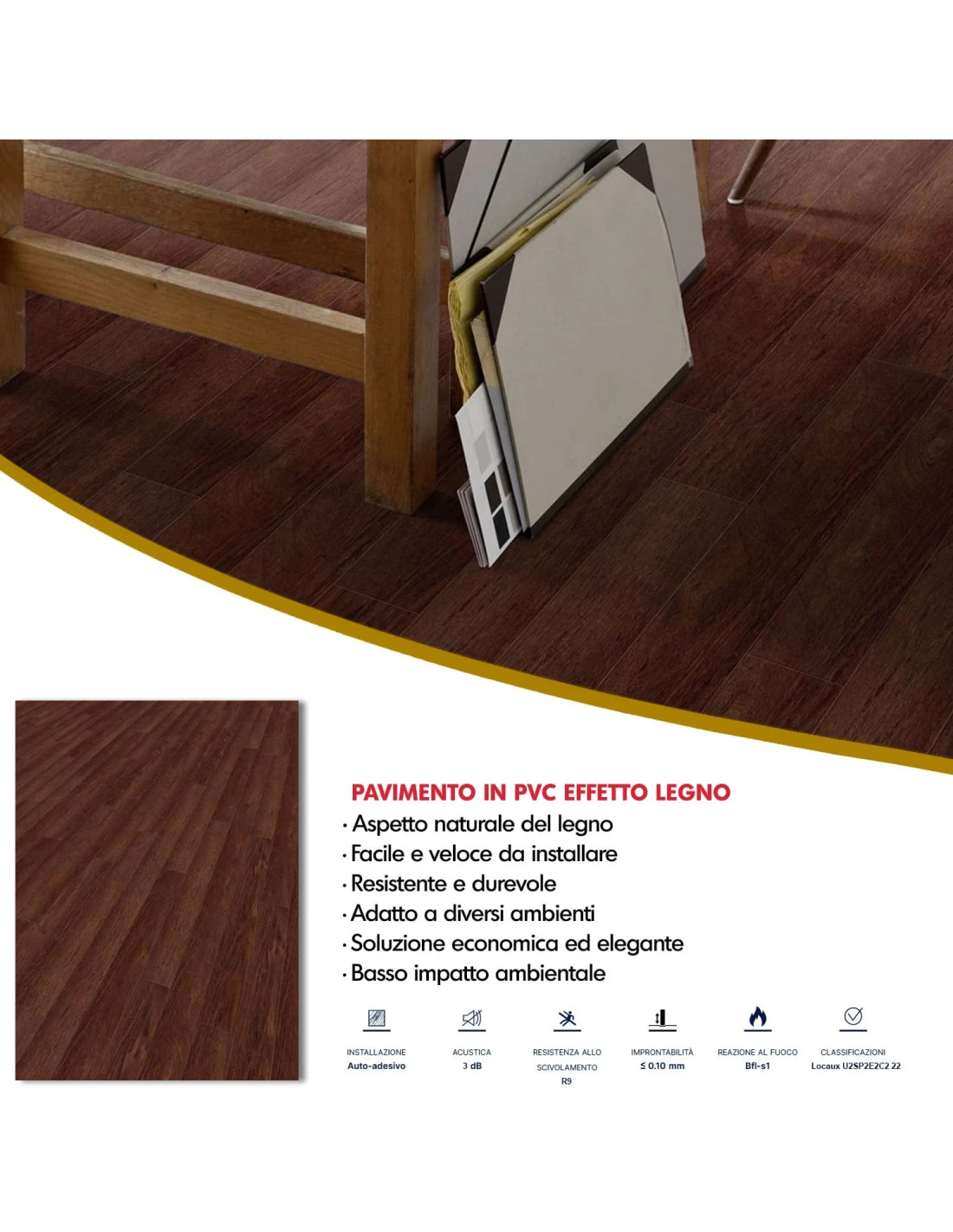 Pavimento Pvc Adesivo Effetto Legno - Listoni Finto Parquet Laminato 15.2x91.4cm Spessore 2.0mm Pacchi Da 2.20mq 5 Pavimento Pvc Adesivo Effetto Legno - Listoni Finto Parquet Laminato 15.2x91.4cm Spessore 2.0mm Pacchi Da 2.20mq - immagine 3