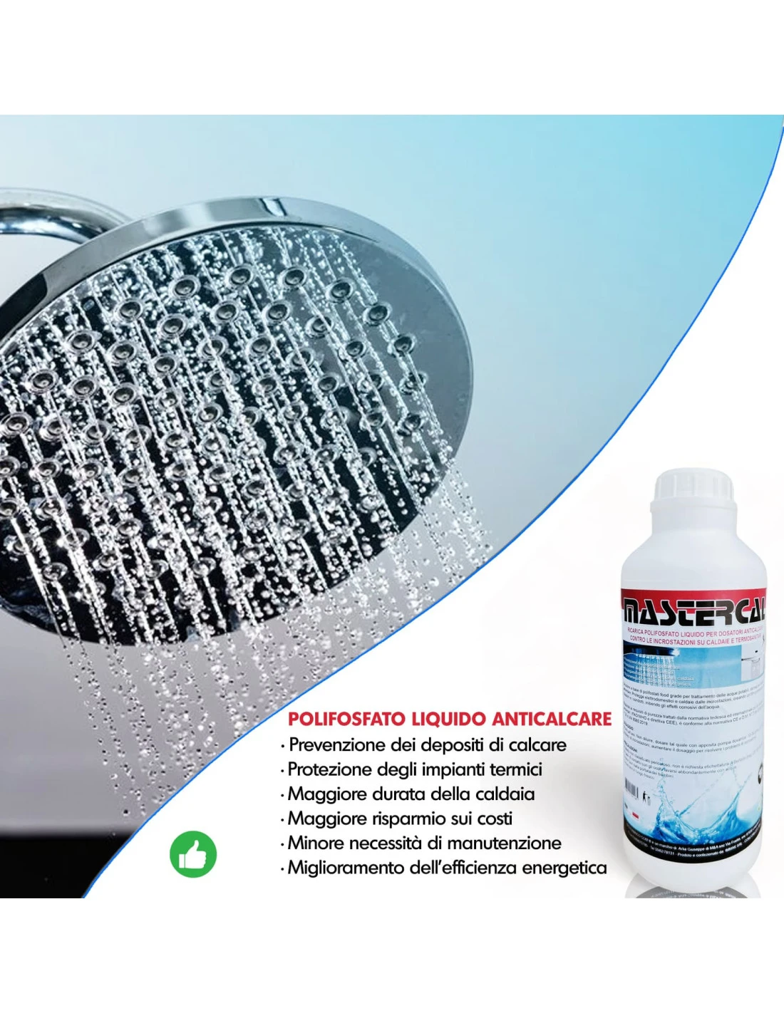 MASTERCAL Polifosfati Per Caldaia Ricarica Da 1 Litro - Polifosfato Liquido Anticalcare Per Dosatore 8 MASTERCAL Polifosfati Per Caldaia Ricarica Da 1 Litro - Polifosfato Liquido Anticalcare Per Dosatore - immagine 6