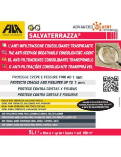 FILA SALVATERRAZZA LT.5 Protettivo Consolidante Anti Infiltrazione Base Solvente -Vendite Masterbrico salvaterrazza lt5 4