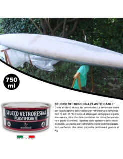 Stucco Vetroresina Bicomponente 750 Ml Per Barche Carrozzeria Auto Moto E Legno, Riempitivo Fibro Rinforzato -Vendite Masterbrico stucco vetroresina bicomponente 750 ml per barche carrozzeria auto moto e legno riempitivo fibro rinforzato 5