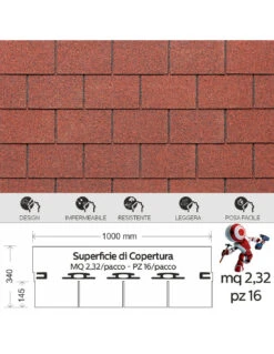 Vendite Masterbrico -Vendite Masterbrico tegola canadese ecoroof rettangolare bituminosa 232 mqpacco 1