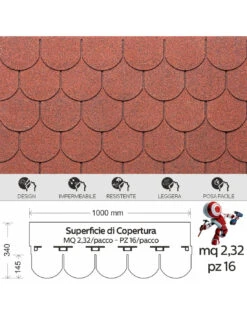 Vendite Masterbrico -Vendite Masterbrico tegola canadese ecoroof traditional tonda bituminosa 232 mqpacco 16 pezzi 1