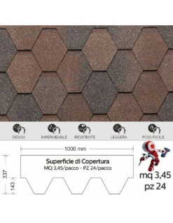 Vendite Masterbrico -Vendite Masterbrico tegola canadese premium mosaik bituminosa 345 mqpacco 24 pezzi 1